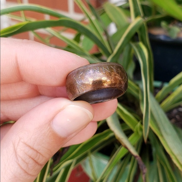 Handcrafted Coin Ring | British One Penny 1937 - Picture 6 of 14